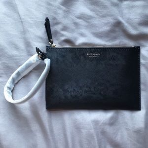 NEW Kate Spade Black Zip Pouch Clutch Wristlet